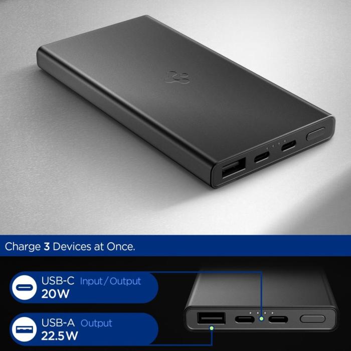 Bild 2, Spigen Spigen 10000 mAh 22.5W Powerbank Essential Svart - Teknikhallen.se