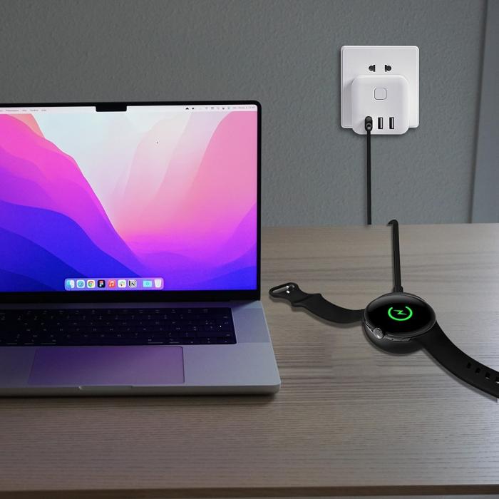 Bild 6,  1m Magnetisk USB-C Laddare Google Pixel Watch Svart - Teknikhallen.se