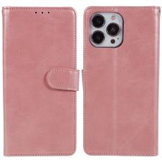  iPhone 15 Fodral PU L&auml;der Ros&eacute;guld - Teknikhallen.se