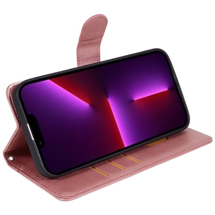 Bild 3,  iPhone 15 Fodral PU Läder Roséguld - Teknikhallen.se