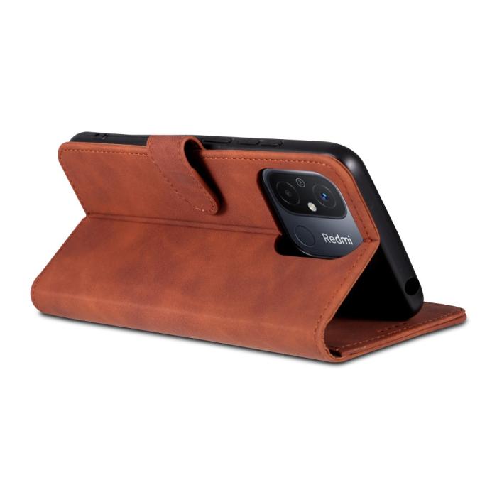 Bild 4, AZNS AZNS Xiaomi Redmi 12C 4G Fodral Läder Brun - Teknikhallen.se