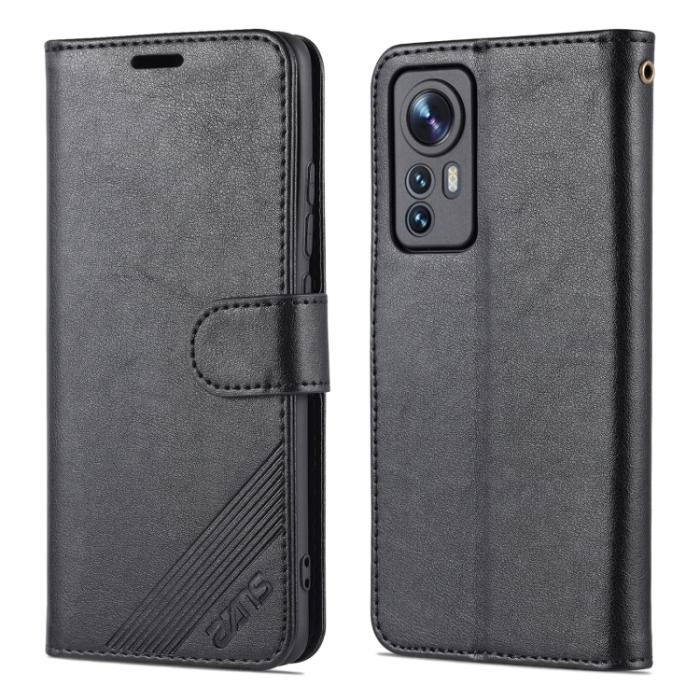 Bild 2, AZNS AZNS Xiaomi 12 Fodral Läder Svart - Teknikhallen.se
