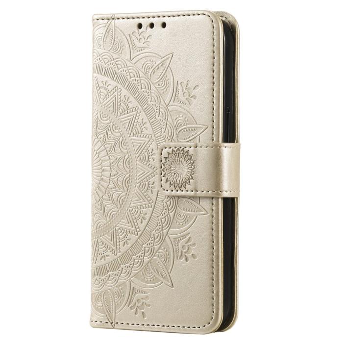 Bild 5,  Samsung Galaxy S23 Fodral Mandala Läder Guld - Teknikhallen.se