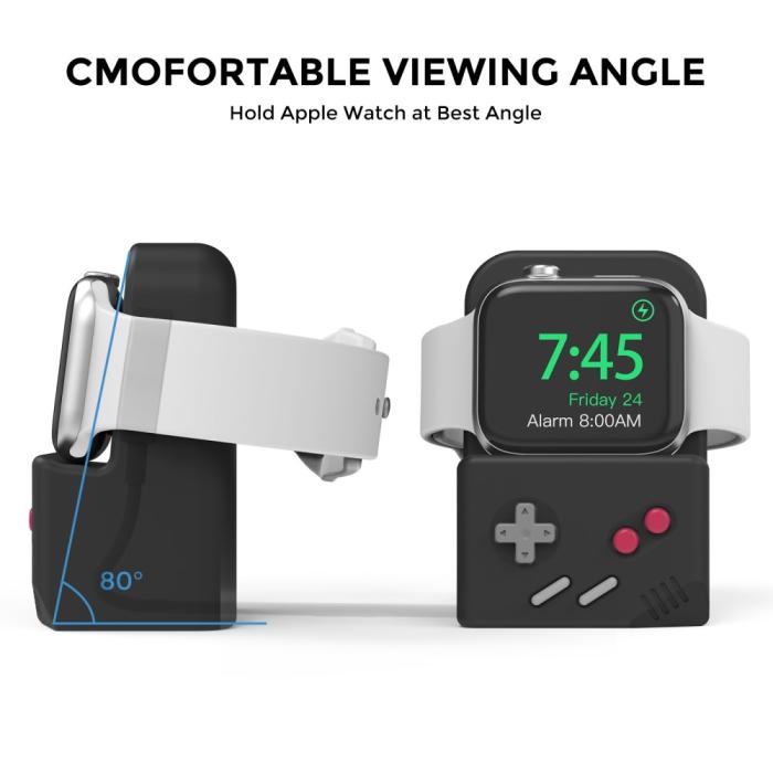 Bild 3, AHASTYLE AHASTYLE Apple Watch Laddningsställ Gamepad Silikon Svart - Teknikhallen.se