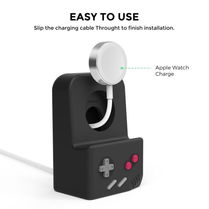 Bild 4, AHASTYLE AHASTYLE Apple Watch Laddningsställ Gamepad Silikon Svart - Teknikhallen.se