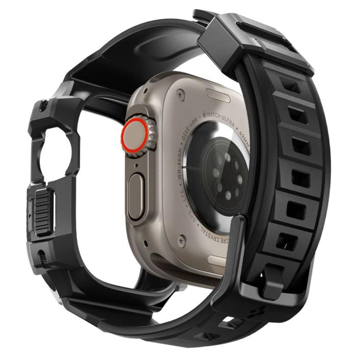 Bild 4, Spigen Spigen Apple Watch Ultra 49 mm Skal/Armband Rugged Armor 'Pro' Svart - Teknikhallen.se