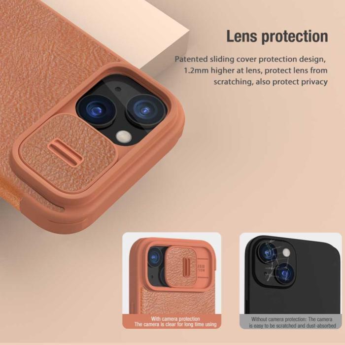 Bild 6, NILLKIN NILLKIN iPhone 15 Plus Fodral Qin CamShield Svart - Teknikhallen.se