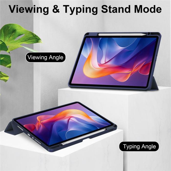 Bild 3,  Xiaomi Redmi Pad 2 Fodral Tri-Fold Hybrid Mörk Blå - Teknikhallen.se