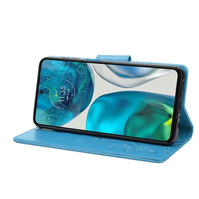 Bild 5,  Motorola Moto G52/G82 Fodral Blommigt Tryck Blå - Teknikhallen.se