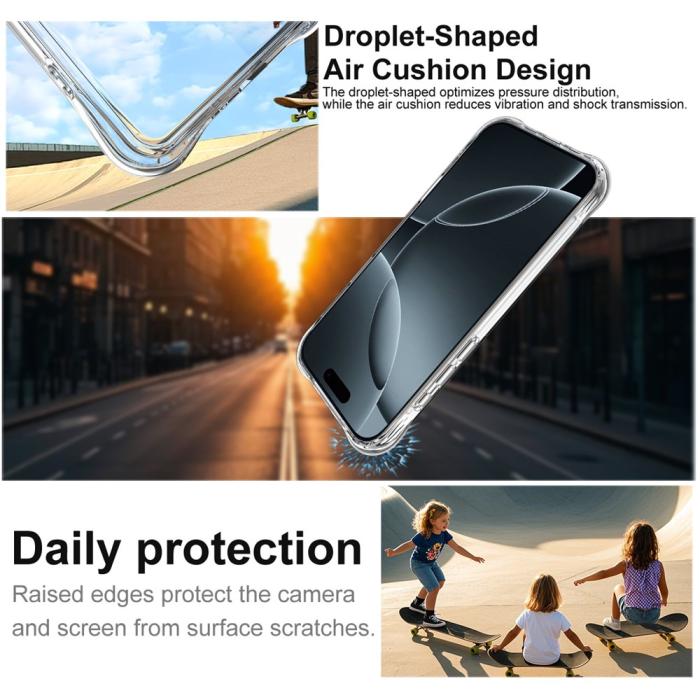 Bild 4, IMAK IMAK iPhone 17 Pro Max Skal TPU Shockproof Airbag Transparent - Teknikhallen.se