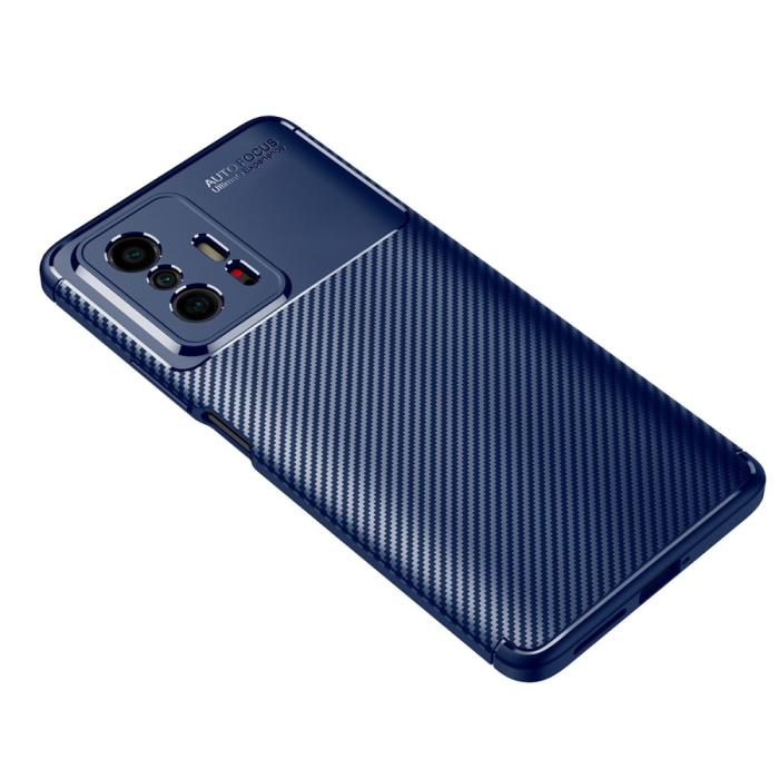 Bild 3,  Xiaomi 11T / 11T Pro Skal Kolfiber Textur Blå - Teknikhallen.se