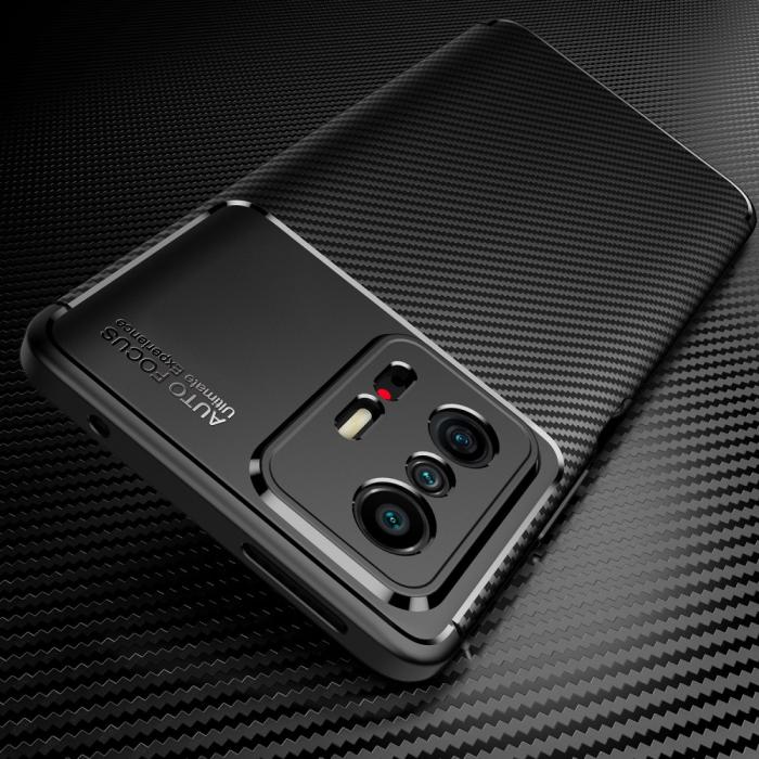 Bild 4,  Xiaomi 11T / 11T Pro Skal Kolfiber Textur Blå - Teknikhallen.se