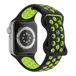 ColorPop Sportarmband Dual-Color Apple Watch 42/44/45/49 mm (S/M) Svart/Gul - Teknikhallen.se