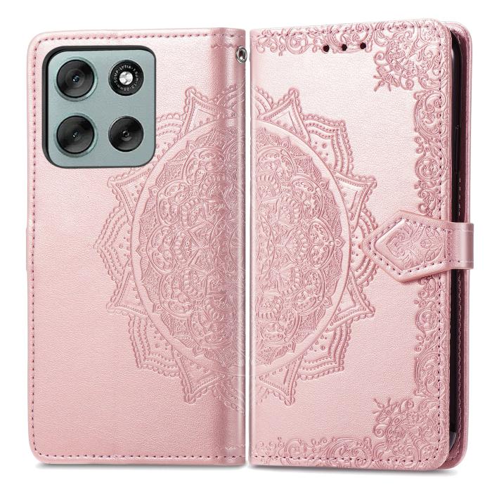 Bild 2,  Motorola Moto G56 5G Fodral Mandala Läder Roséguld - Teknikhallen.se