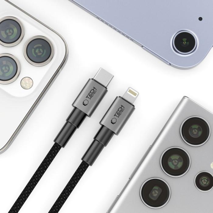 Bild 4, Tech-Protect Tech-Protect 0.25m 27W/3A PD Lightning-USB-C Kabel UltraBoost - Teknikhallen.se