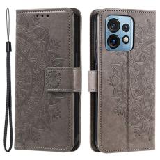  Motorola Edge 40 Pro 5G Fodral Mandala L&auml;der Gr&aring; - Teknikhallen.se
