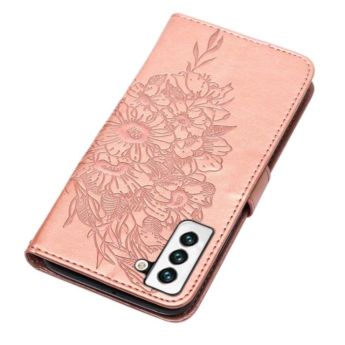 Bild 5,  Samsung Galaxy S22 Fodral Butterfly Läder Roséguld - Teknikhallen.se