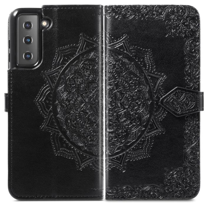 Bild 2,  Samsung Galaxy S22 Fodral Mandala Läder Svart - Teknikhallen.se