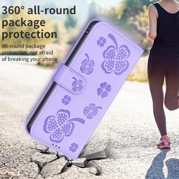 Bild 5,  iPhone 16 Pro Fodral Fyrklöver Läder Lila - Teknikhallen.se