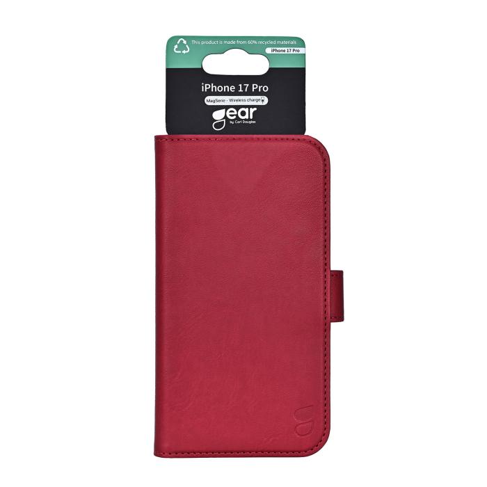 Bild 5, Gear Gear iPhone 17 Pro Fodral MagSafe Läder Deep Red - Teknikhallen.se