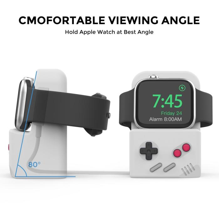 Bild 3, AHASTYLE AHASTYLE Apple Watch Laddningsställ Gamepad Silikon Grå - Teknikhallen.se