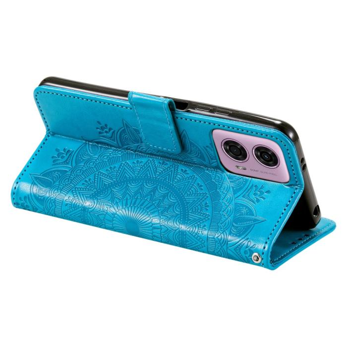 Bild 3,  Motorola Moto G04 4G/G24 4G Fodral Mandala Blå - Teknikhallen.se