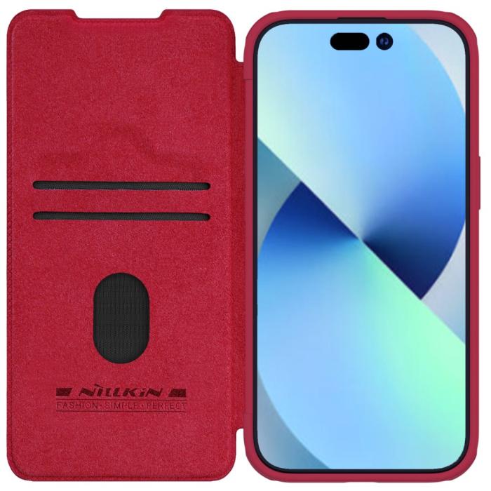 Bild 2, NILLKIN NILLKIN iPhone 15 Plus Fodral Qin CamShield Röd - Teknikhallen.se