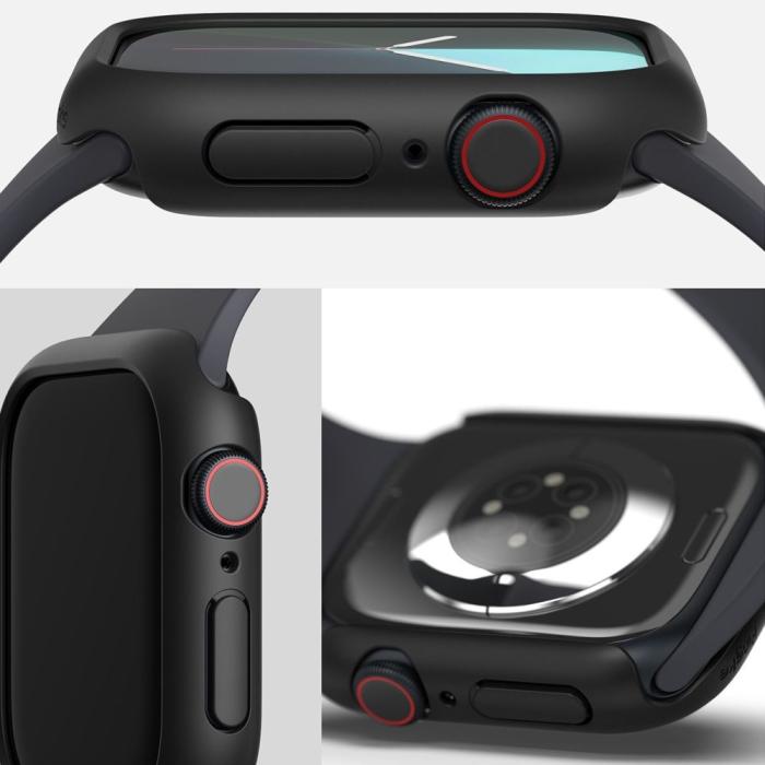 Bild 3, Ringke Ringke Apple Watch 10 46 mm 2-PACK Skal Slim Transparent/Svart - Teknikhallen.se
