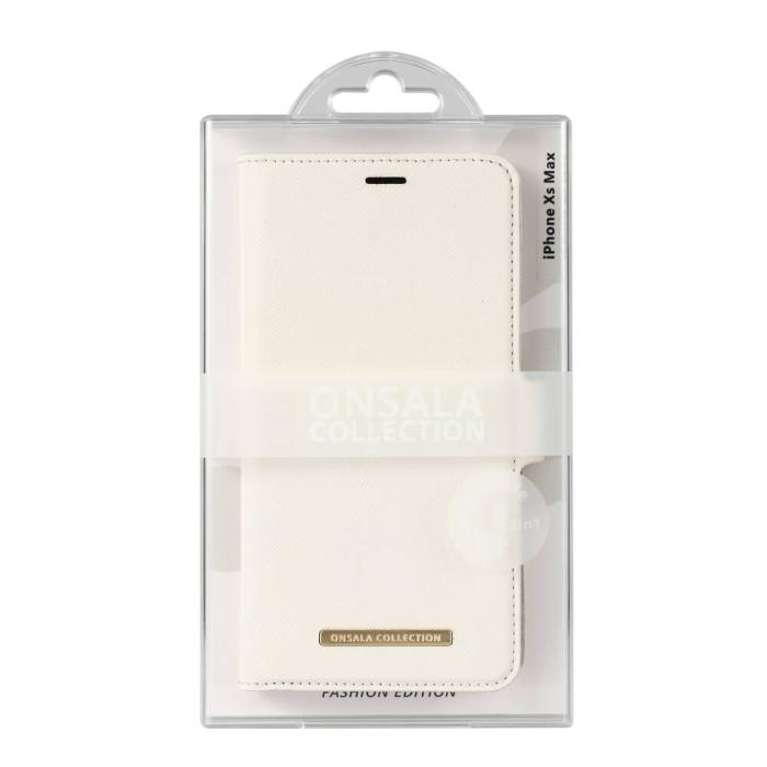 Bild 2, Onsala ONSALA iPhone XS Max 2in1 Magnet Fodral / Skal Saffiano White - Teknikhallen.se