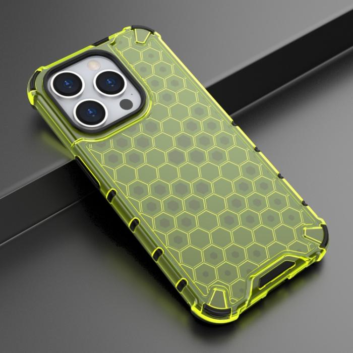 Bild 2,  iPhone 15 Pro Skal Shockproof Honeycomb Grön - Teknikhallen.se