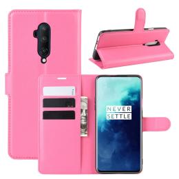  OnePlus 7T Pro - Litchi Plånboksfodral - Rosa - Teknikhallen.se