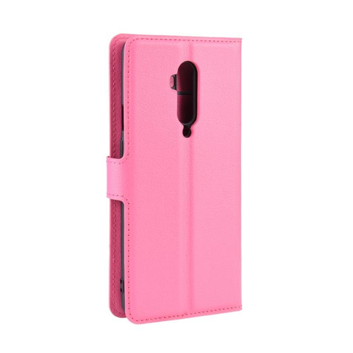 Bild 3,  OnePlus 7T Pro - Litchi Plånboksfodral - Rosa - Teknikhallen.se