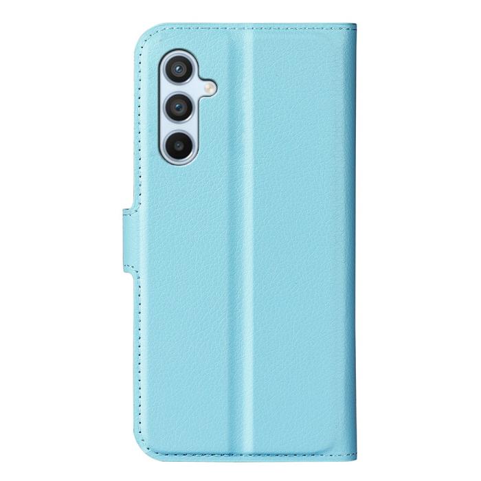 Bild 6,  Samsung Galaxy A54 5G Fodral Litchi Läder Ljus Blå - Teknikhallen.se