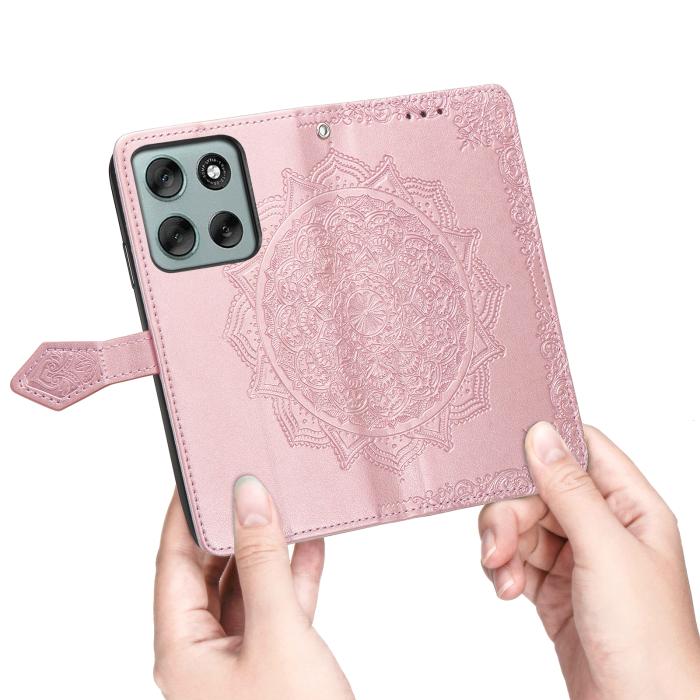 Bild 5,  Motorola Moto G56 5G Fodral Mandala Läder Roséguld - Teknikhallen.se