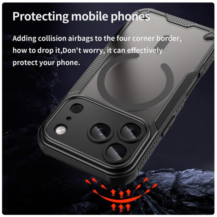 Bild 4,  iPhone 17 Pro Max Skal MagSafe Hybrid Armor Svart - Teknikhallen.se