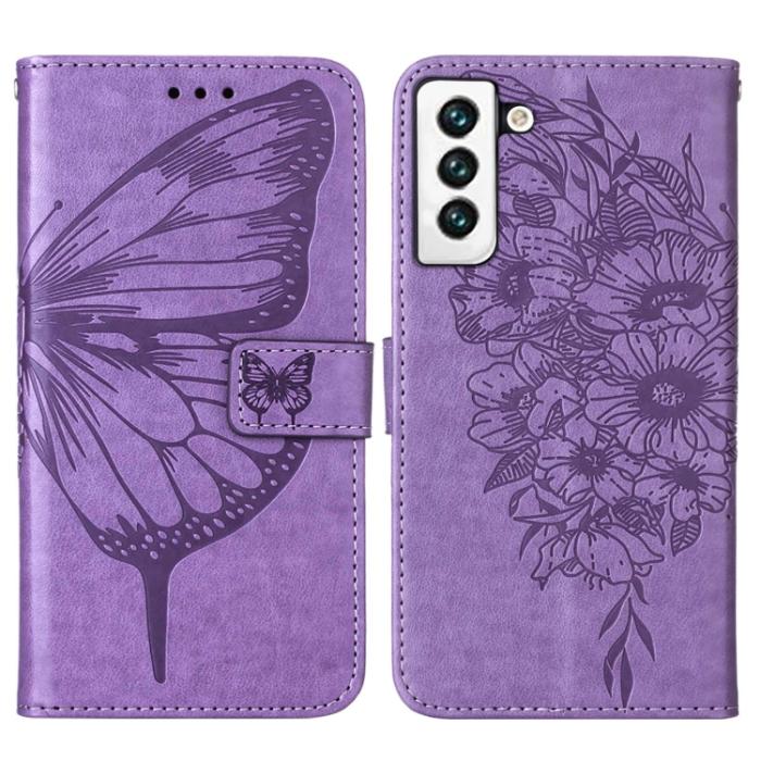 Bild 2,  Samsung Galaxy S22 Fodral Butterfly Läder Lila - Teknikhallen.se