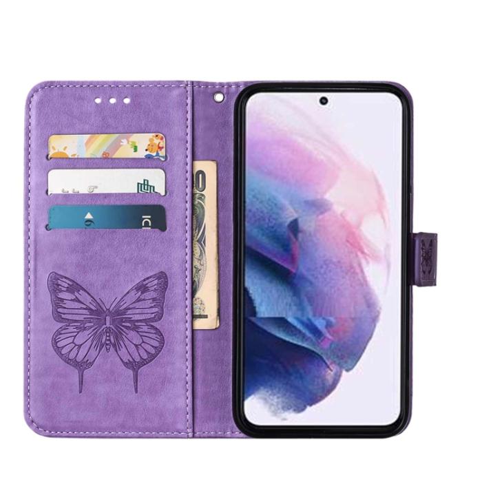 Bild 3,  Samsung Galaxy S22 Fodral Butterfly Läder Lila - Teknikhallen.se