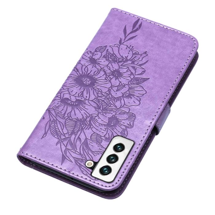 Bild 5,  Samsung Galaxy S22 Fodral Butterfly Läder Lila - Teknikhallen.se