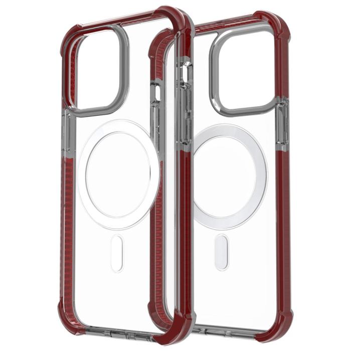 Bild 2,  iPhone 15 Skal MagSafe Shockproof Hybrid Vinröd - Teknikhallen.se