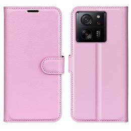  Xiaomi 13T / 13T Pro Fodral Litchi Läder Ljus Rosa - Teknikhallen.se