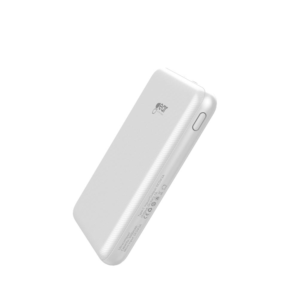 Gear GEAR 5000 mAh Powerbank Ultracompact Vit - Teknikhallen.se