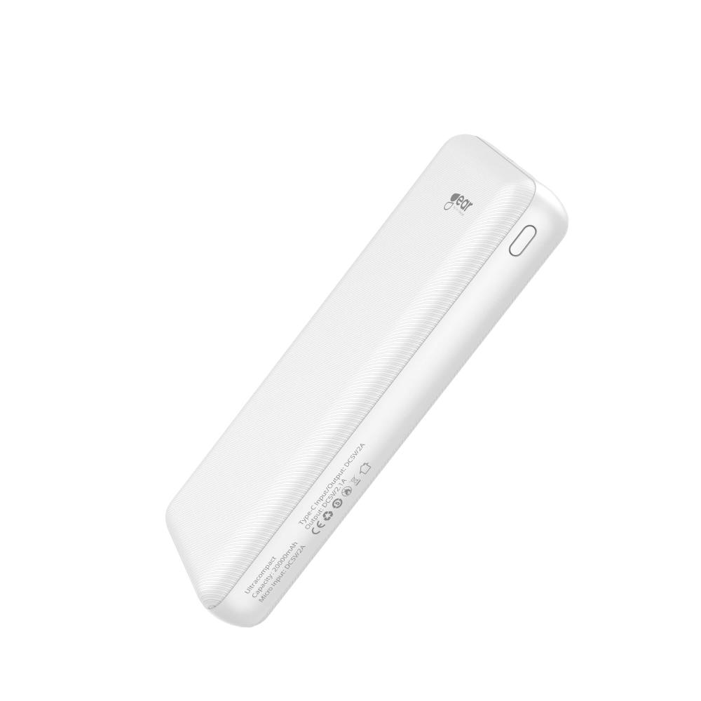 Gear GEAR 20000 mAh Powerbank Ultracompact Vit - Teknikhallen.se