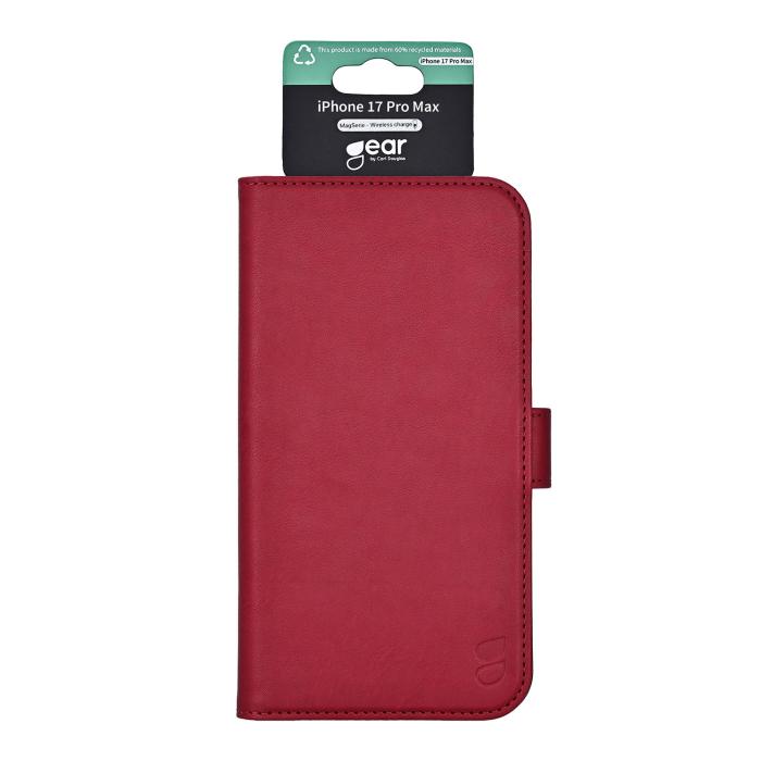 Bild 5, Gear Gear iPhone 17 Pro Max Fodral MagSafe Läder Deep Red - Teknikhallen.se