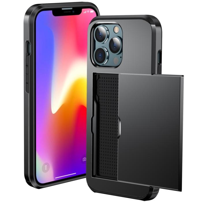 Bild 2,  iPhone 14 Pro Skal Hybrid Med Kortfack Svart - Teknikhallen.se