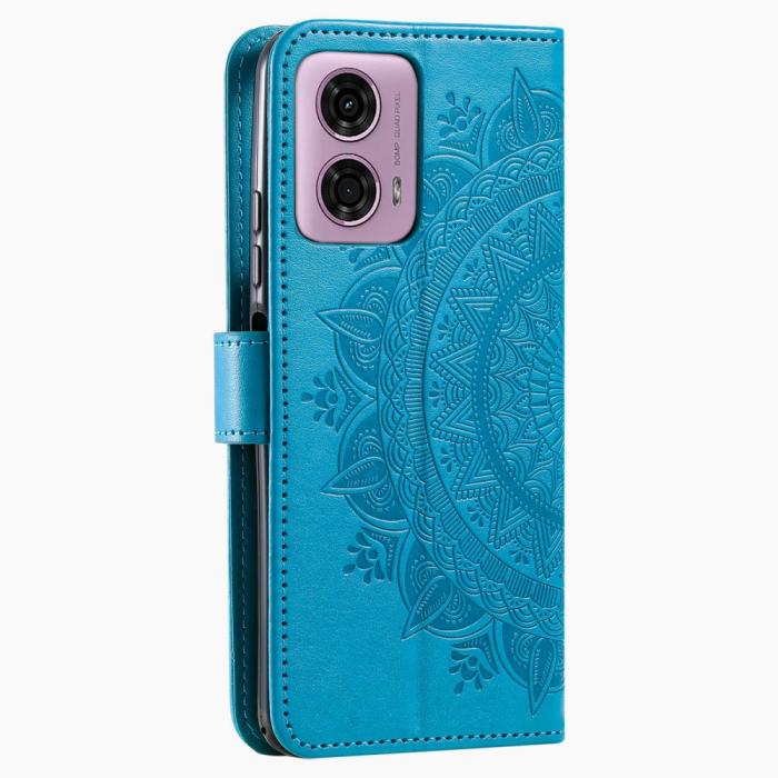 Bild 6,  Motorola Moto G04 4G/G24 4G Fodral Mandala Blå - Teknikhallen.se
