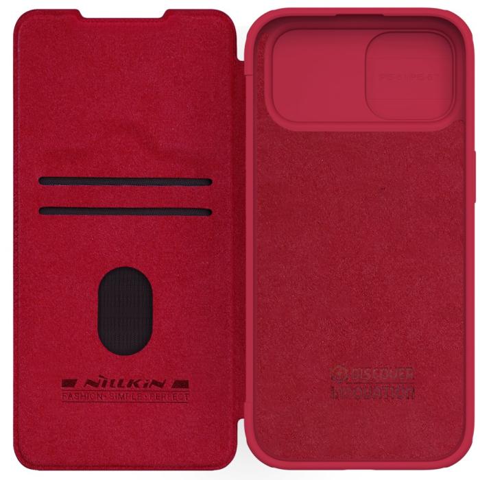Bild 5, NILLKIN NILLKIN iPhone 15 Plus Fodral Qin CamShield Röd - Teknikhallen.se