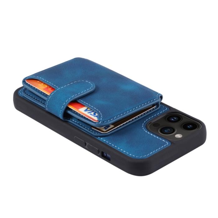 Bild 5,  iPhone 15 Pro Skal RFID Med Plånboksfunktion Blå - Teknikhallen.se