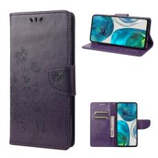  Motorola Moto G52/G82 Fodral Blommigt Tryck M&ouml;rk Lila - Teknikhallen.se