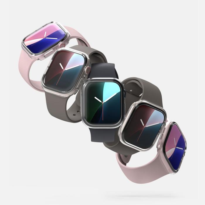 Bild 4, Ringke Ringke Apple Watch 10 46 mm 2-PACK Skal Slim Transparent/Svart - Teknikhallen.se