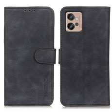 KHAZNEH KHAZNEH Motorola Moto G32 Fodral Retro L&auml;der Svart - Teknikhallen.se